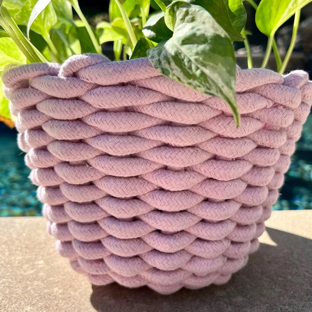 Chunky Woven Knit Basket/Pot - Picture 3 of 12